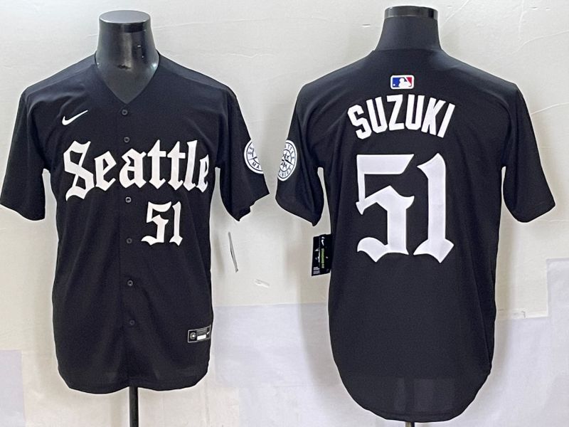 Men 2025 Seattle Mariners #51 Suzuki Five generations Joint Name Nike MLB Jersey style 8